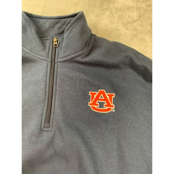 Champion Auburn Tigers Half-Zip Pullover Sweatshirt L Cotton & Polyester Navy Bl - Picture 10 of 14